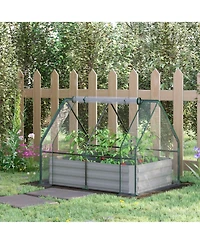Outsunny Raised Garden Bed with Cover, Mini house