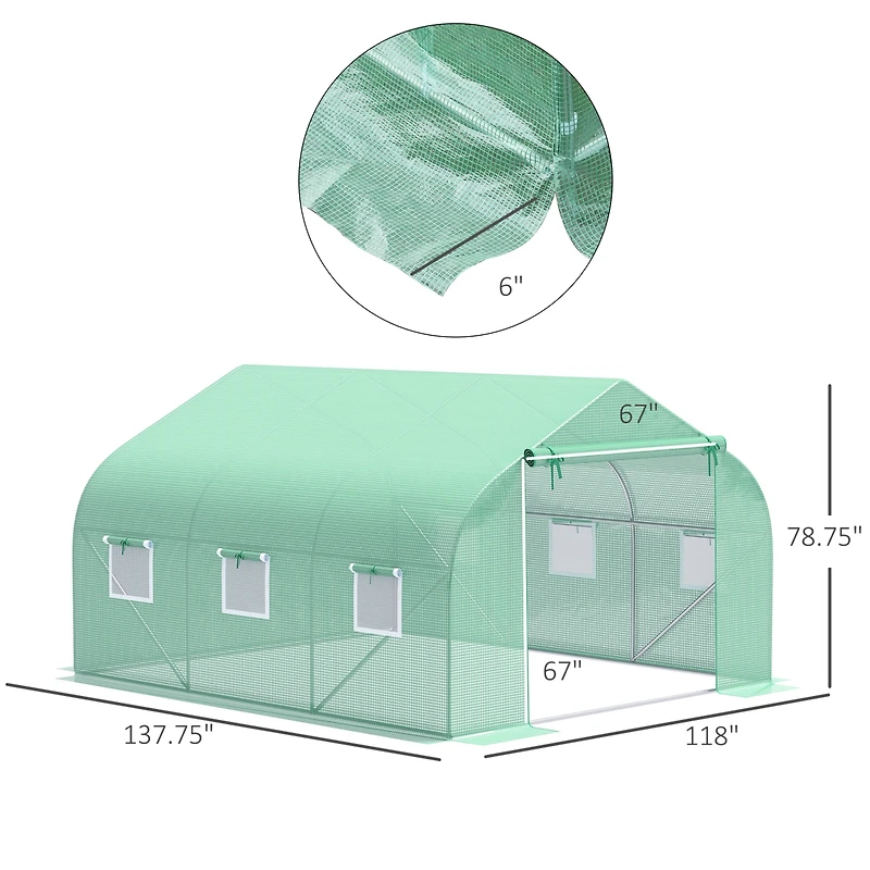 Outsunny 11.5' x 10' x 6.5' Portable Walk-In Tunnel house,
