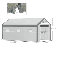 Outsunny Walk-in house with Windows Roll Up Door 20' x 10' x 9',