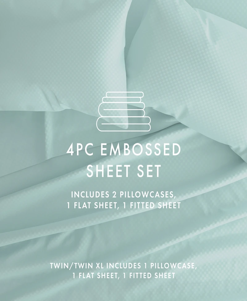 ienjoy Home Expressed Embossed Checkered 4-Pc. Sheet Set