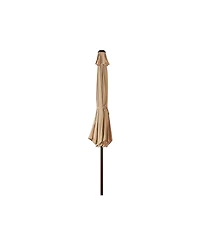 9 Ft Outdoor Patio Market Umbrella with Square Plastic Fillable Base