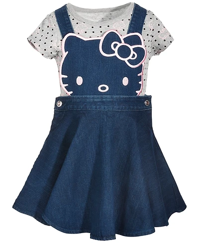 Hello Kitty Little Girls 2-Pc. Denim Skirtall & T-Shirt Set