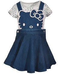 Hello Kitty Little Girls 2-Pc. Denim Skirtall & T-Shirt Set