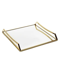 Classic Touch Square Mirror Tray with Handles