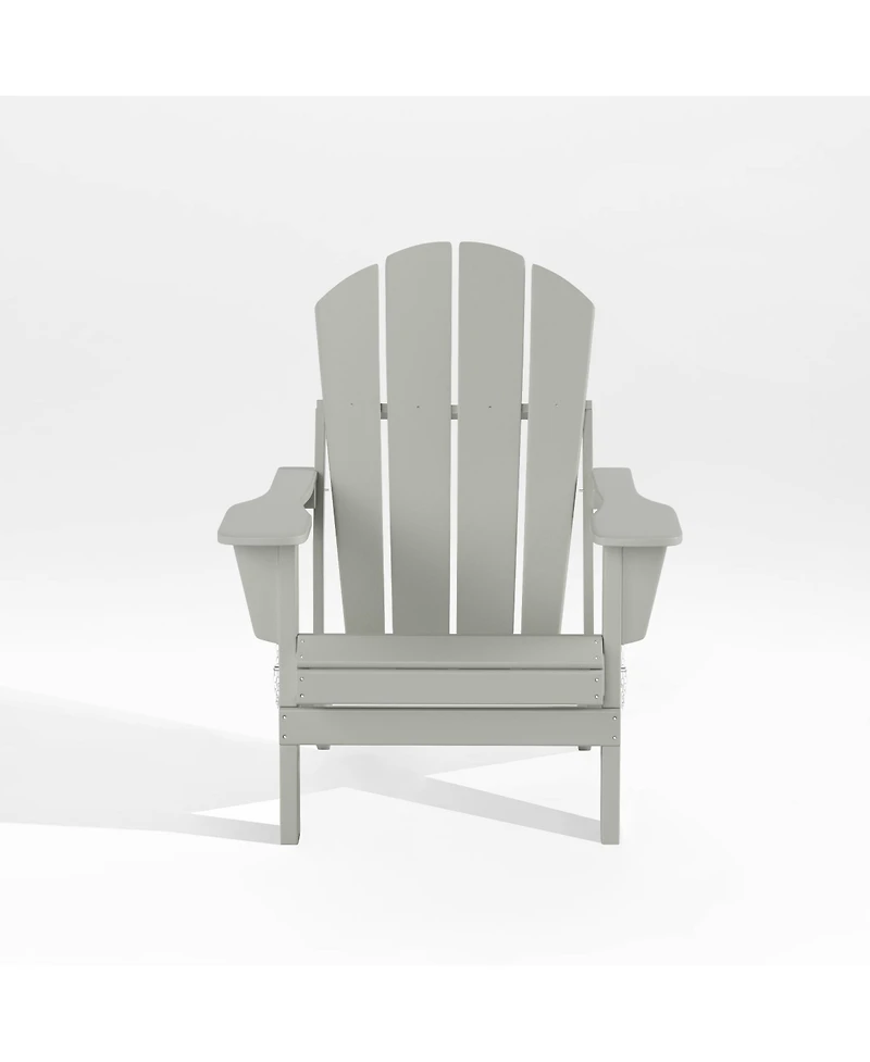 All-Weather Contoured Outdoor Poly Folding Adirondack Chair
