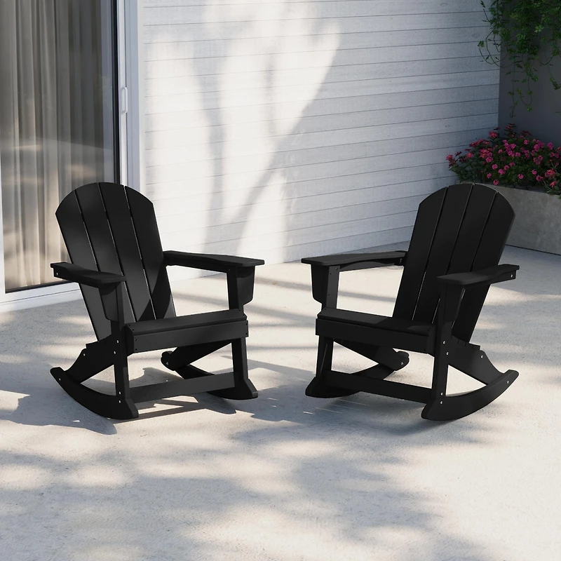WestinTrends Outdoor Patio Porch Rocking Adirondack Chair (Set of 2)