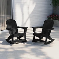 WestinTrends Outdoor Patio Porch Rocking Adirondack Chair (Set of 2)