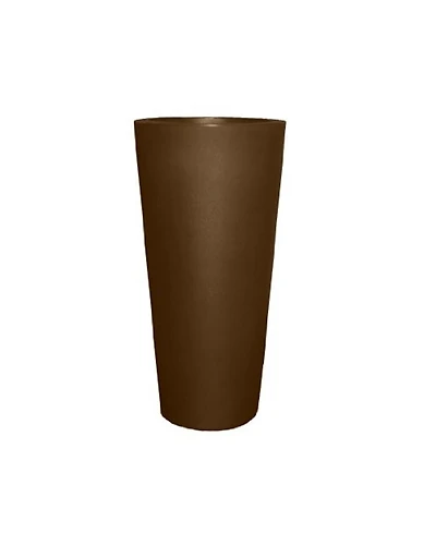 Tusco Products Cosmopolitan Tall Round Plastic Planter Espresso 26"