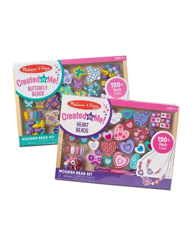 Melissa & Doug Girls' Sweet Hearts & Butterfly Friends Bead Set Bundle