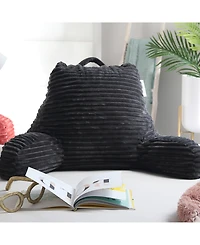 Nestl Cut Plush Striped Reading Pillow with Arms