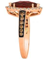 Le Vian Pomegranate Garnet (2 ct. t.w.) & Diamond (1/2 Halo Ring 14k Rose Gold
