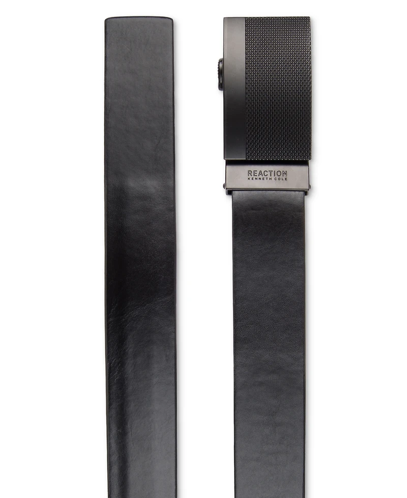 Kenneth Cole Reaction Men's Exact System Track Lock Plaque Buckle Belt