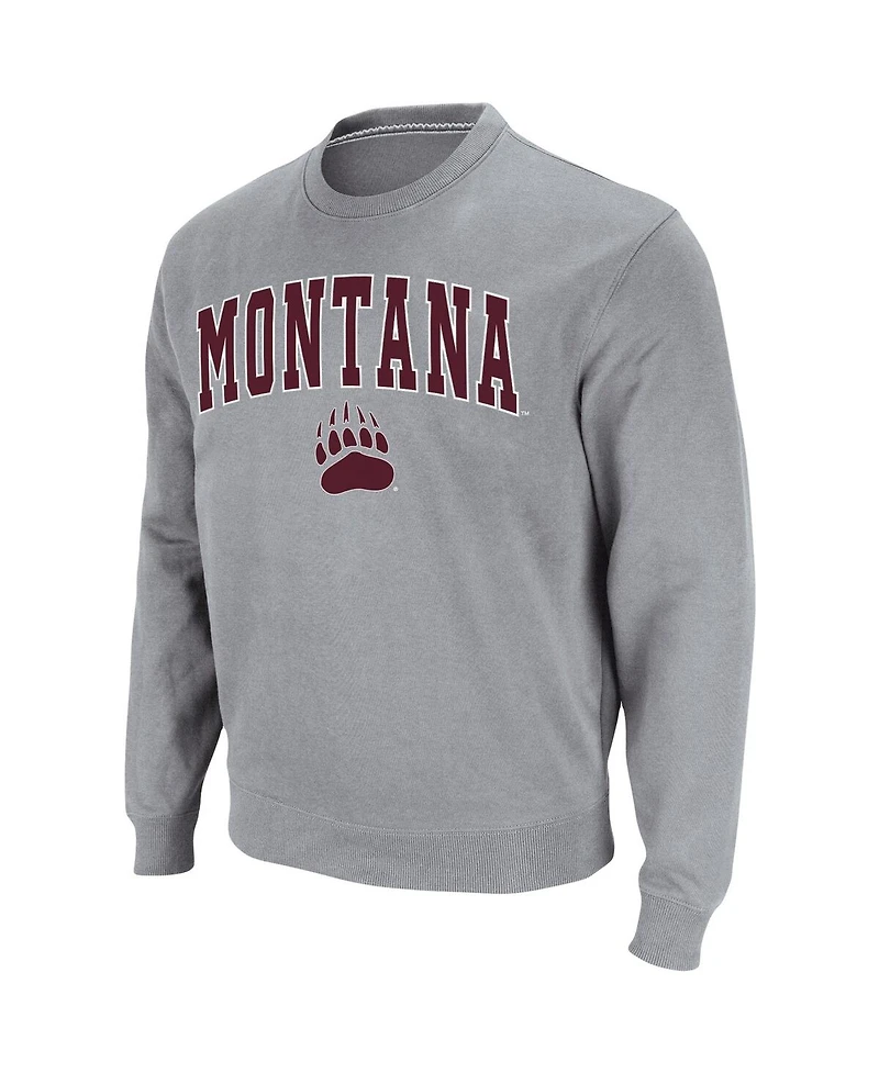 Colosseum Men's Montana Grizzlies Arch and Logo Crew Neck Sweatshirt