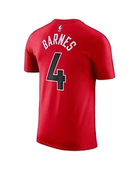 Men's Nike Scottie Barnes Red Toronto Raptors Icon 2022/23 Name and Number Performance T-shirt