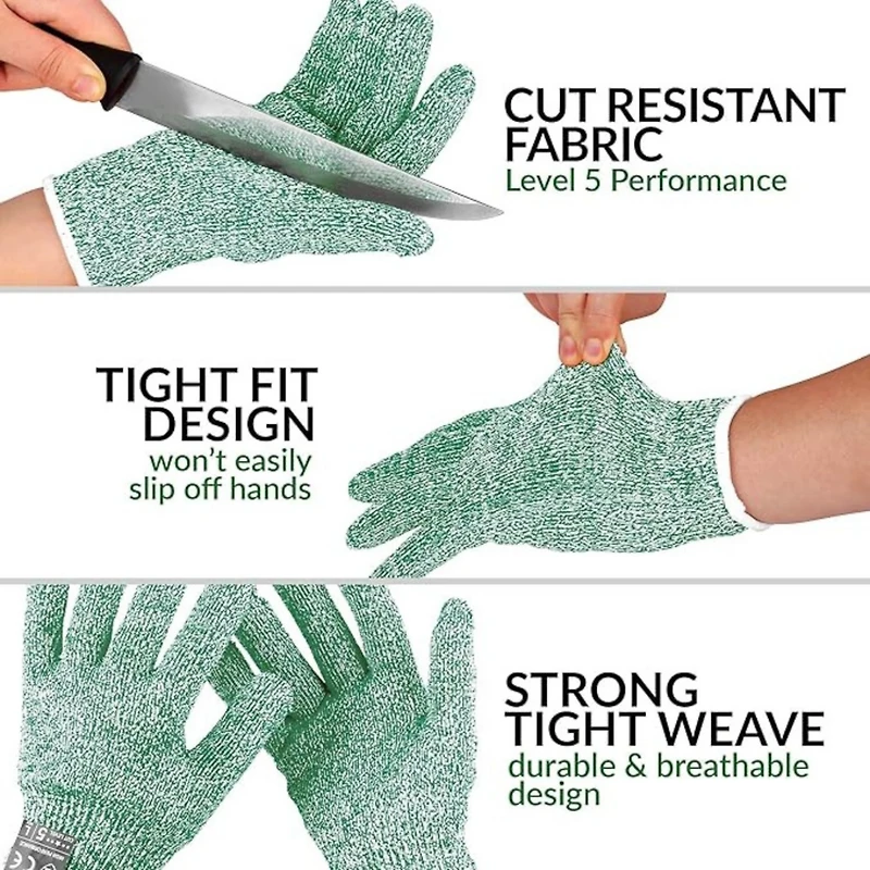 Cut Resistant Gloves Food Grade Level 5 Protection - Comfortable Safety Work