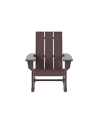 WestinTrends 3 Piece Set Outdoor Modern Rocking Chairs with Square Side Table