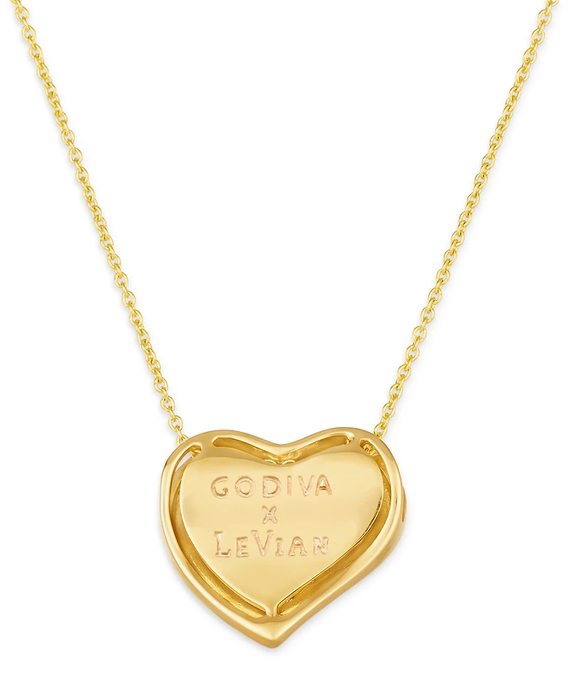 Le Vian Godiva x Chocolate Ganache Heart Pendant Necklace Featuring Diamond (5/8 ct. t.w.) 14k Gold (Also Available Rose Gold)