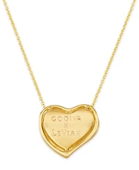 Le Vian Godiva x Chocolate Ganache Heart Pendant Necklace Featuring Diamond (5/8 ct. t.w.) 14k Gold (Also Available Rose Gold)
