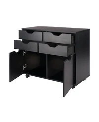 Winsome Halifax 26.3" Wood 2-Door 4-Drawer Wide Storage Cabinet