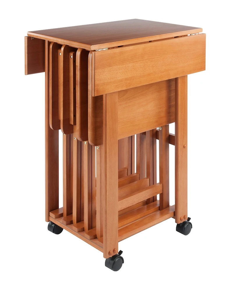 Winsome Sophia 5-Piece Wood Drop Leaf Top Snack Table Set