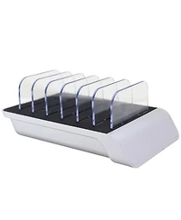 Trexonic 10.2A 6-Port Usb Charging Station with 6 Device Slots, Silver