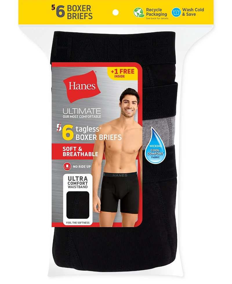 Hanes Ultimate ComfortSoft Boxer Briefs, 5+1 Bonus Pack