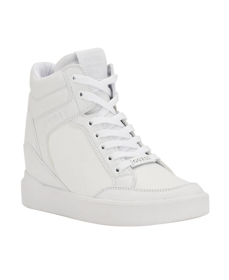 Guess Women's Blairin Logo Hidden Wedge Lace-up Sneakers