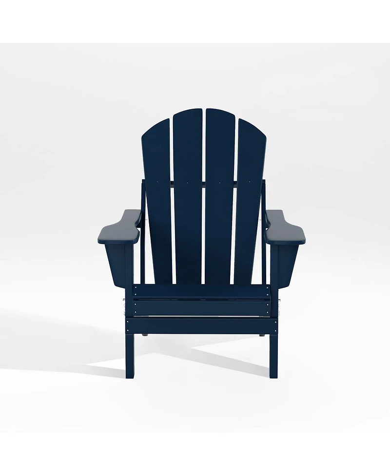 All-Weather Contoured Outdoor Poly Folding Adirondack Chair