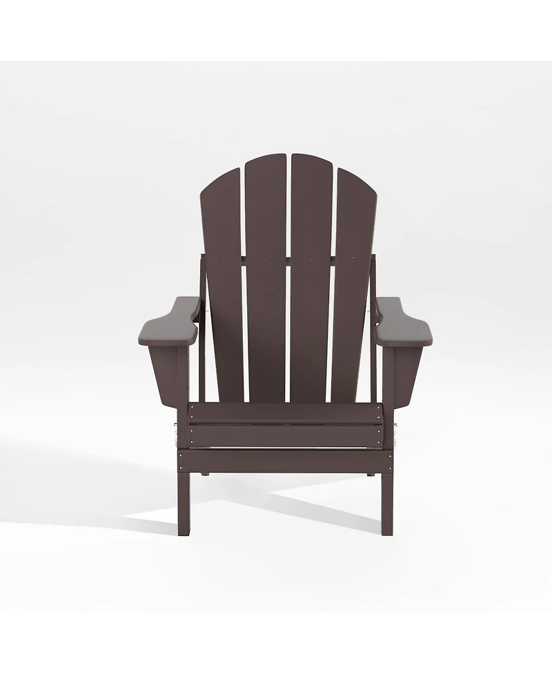 All-Weather Contoured Outdoor Poly Folding Adirondack Chair