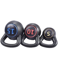 3-Piece Kettlebell Weights Set, Weight Available 5,10,15 lbs