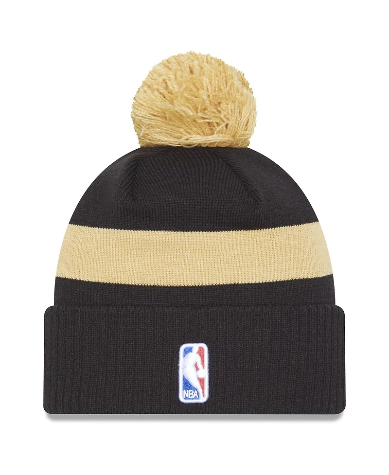 Men's New Era Black Toronto Raptors 2022/23 City Edition Official Cuffed Pom Knit Hat