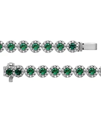Sapphire (5-1/2 ct. t.w.) & Diamond (3 t.w) Tennis Bracelet 14k White Gold (Also Ruby and Emerald)