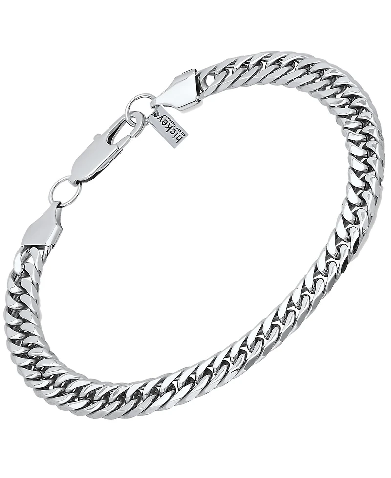 hickey by Hickey Freeman Stainless Steel Wide Flattened Curb Chain Bracelet