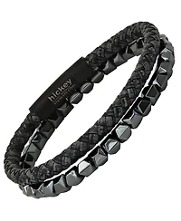 hickey by Hickey Freeman Studded Faceted Hematite Beaded Stretch Bracelet, 2 Piece Set