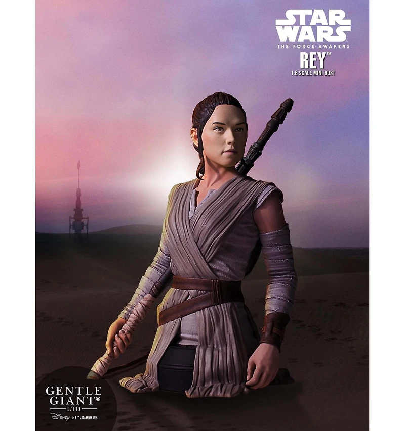 Star Wars: The Force Awakens Rey Figure Statue | 6-Inch Character Resin Bust | 1:6th Scale Action Figure Collectible Statue