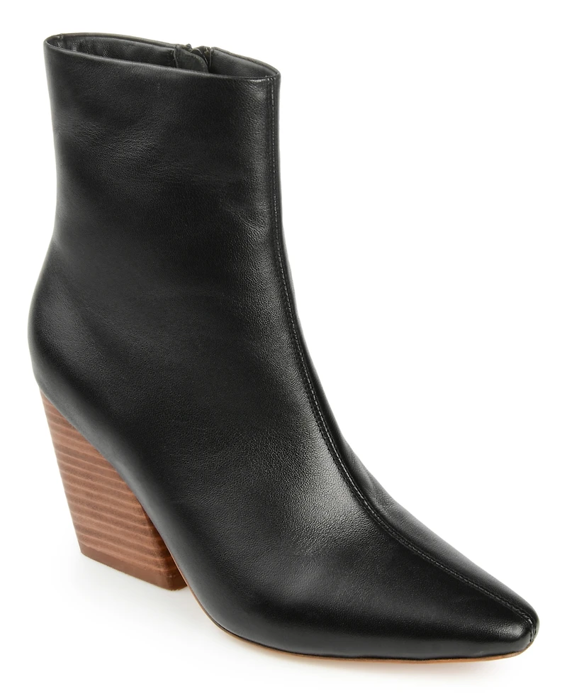 Journee Signature Women's Hydra Angular Stacked Heel Booties