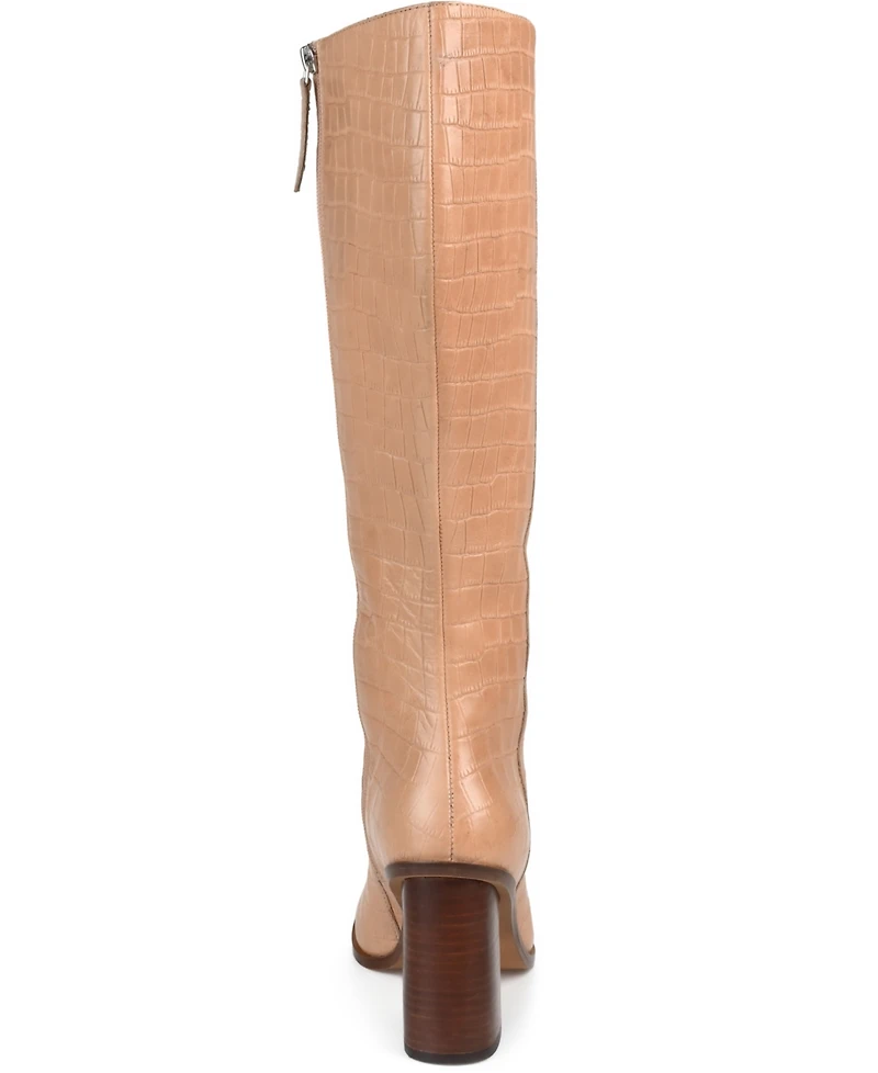 Journee Signature Women's Tamori Stacked Heel Knee High Boots