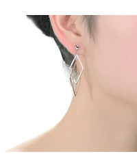 Stylish Sterling Silver Two-Tone Dangling Earrings