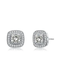 White Gold Plated Cubic Zirconia Stud Earrings