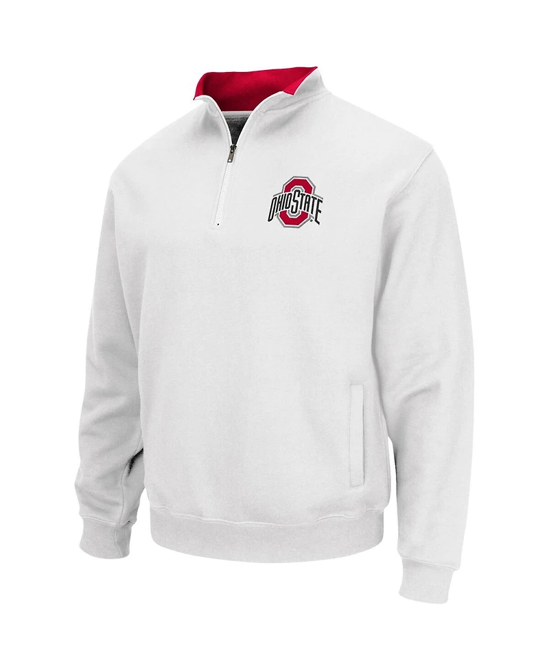 Men's Colosseum White Ohio State Buckeyes Tortugas Team Logo Quarter-Zip Jacket