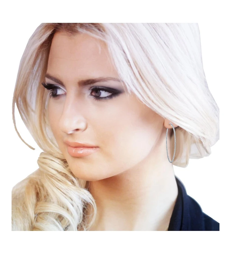 Dazzling Cubic Zirconia Large Hoop Earrings