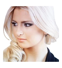 Dazzling Cubic Zirconia Large Hoop Earrings