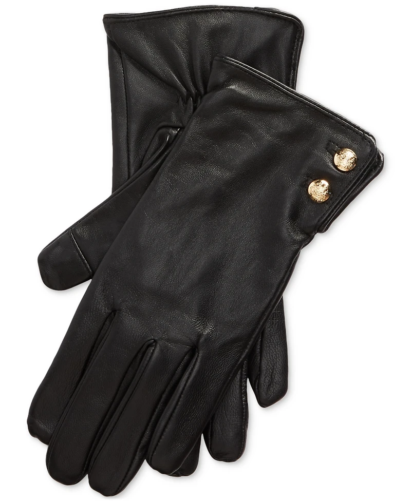 Lauren Ralph Women's Leather Touchscreen Gloves