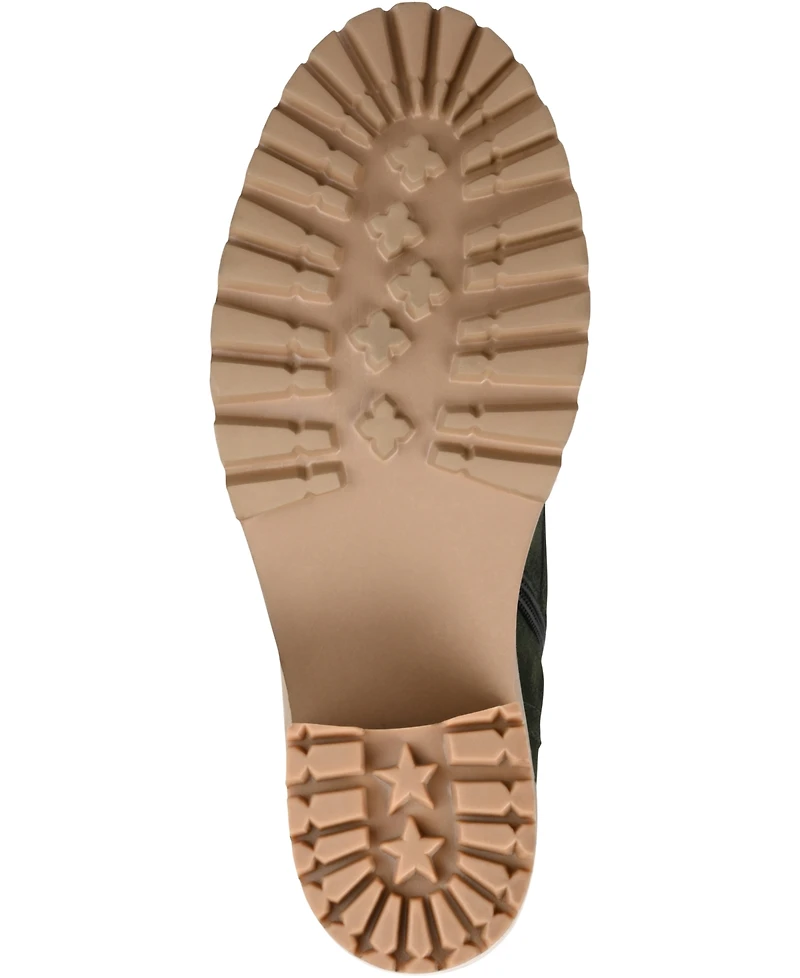 Journee Signature Women's Malle Lace Up Lug Sole Combat Booties
