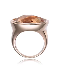 Sterling Silver 18K Rose Gold Plated Pink Cubic Zirconia Solitaire Ring