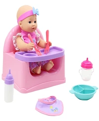 Dream Collection Feeding Fun Baby Doll Gi-Go Dolls, Kids 7 Piece Playset