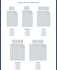Nautica Beaux Stripe Cotton Percale 4-Piece Sheet Set