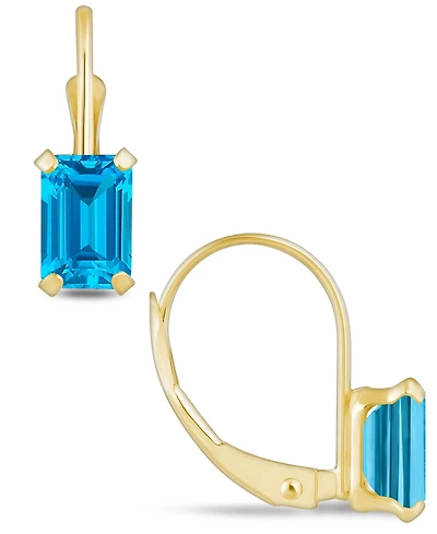 Macy's Gemstone Leverback Earrings 10K Yellow Gold