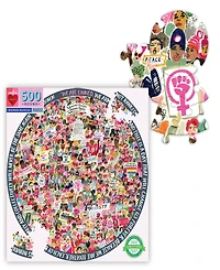Eeboo Piece and Love Women March 500 Piece Round Circle Jigsaw Puzzle Set
