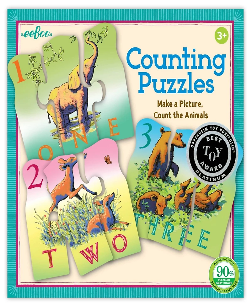 Eeboo Animal Counting 30 Piece Puzzle Set